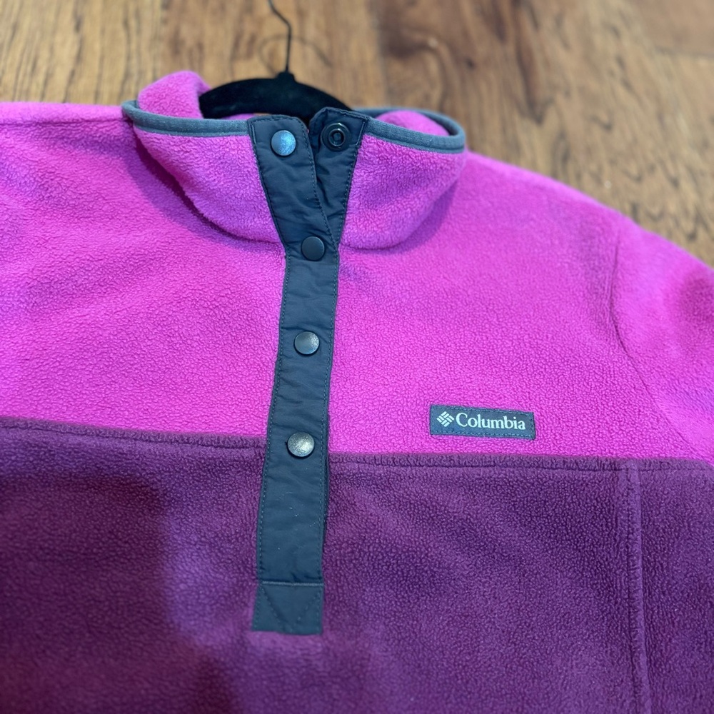 Columbia Two-Tone Snap Fleece Pullover | Women’s Medium flaw - Picture 1 of 10